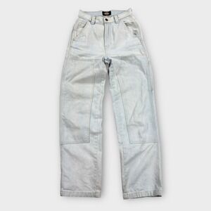 Vintage Dickies Double Knee Pants Womens 26 Light Denim Relaxed Fit Wide Leg